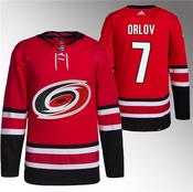 Men's Carolina Hurricanes #7 Dmitry Orlov Red Stitched Hockey Jersey image