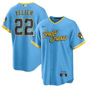 Men's Milwaukee Brewers Christian Yelich City Connect Replica Jersey - Powder Blue image