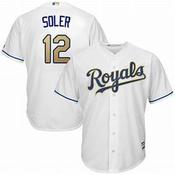 Mens Kansas City Royals Jorge Soler Cool Base Replica Jersey White image