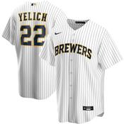 Mens Milwaukee Brewers Christian Yelich Cool Base Replica Jersey White image