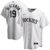 Men's Colorado Rockies Charlie Blackmon Cool Base Replica Home Jersey - White image