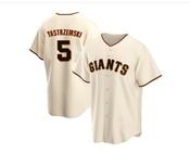 Mens San Francisco Giants Mike Yastrzemski Cool Base Replica Jersey Cream image