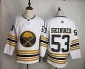 Men's Buffalo Sabres #53 Jeff Skinner White 50th anniversary Hockey Jersey image
