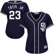 Womens San Diego Padres Fernando Tatis Jr. Navy Alternate Cool Base Baseball Jersey Blue image