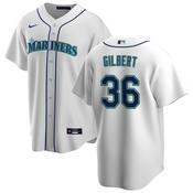Men's Seattle Mariners Logan Gilbert Cool Base Replica Home Jersey - White image