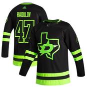 Men's Dallas Stars #47 Alexander Radulov Black 2020-21 Reverse Retro Alternate Hockey Jersey image