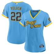 Women's Milwaukee Brewers Christian Yelich City Connect Replica Jersey - Powder Blue image