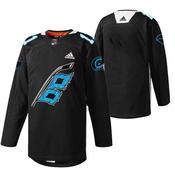 Men's Carolina Hurricanes Blank 2022 Black Warm-up Stitched Jersey image