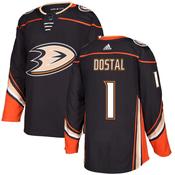 Anaheim Ducks #1 Lukas Dostal Black Home Authentic Jersey image