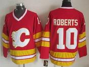 Men's Calgary Flames #10 Gary Roberts Red Third Throwback CCM Jersey image