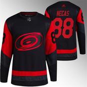 Men's Carolina Hurricanes #88 Martin Necas Black Red Stadium Series Breakaway Stitched Hockey Jersey image