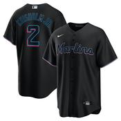 Men's Miami Marlins Jazz Chisholm Jr. Alternate Player Jersey - Black image