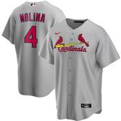 Mens St. Louis Cardinals Yadier Molina Cool Base Replica Jersey Grey image