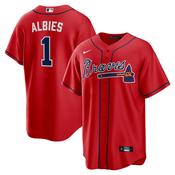 Men's Atlanta Braves Ozzie Albies Alternate Player Name Jersey - Red image