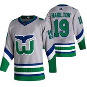 Men's Carolina Hurricanes #19 Dougie Hamilton Grey 2020-21 Reverse Retro Alternate Hockey Jersey image
