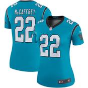 Women's Carolina Panthers Christian McCaffrey Color Rush Legend Player Jersey Blue image