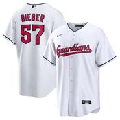 Men's Cleveland Guardians Shane Bieber Cool Base Replica Home Jersey - White image