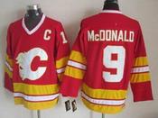 Men's Calgary Flames #9 Lanny McDonald Red Third Throwback CCM Jersey image