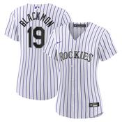 Women's Colorado Rockies Charlie Blackmon Cool Base Replica Home Jersey - White image