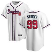 Men's Atlanta Braves Spencer Strider Cool Base Replica Home Jersey - White image