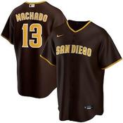 Mens San Diego Padres Manny Machado Cool Base Replica Jersey Brown image