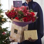 Bespoke Christmas Bouquet with card and chocolates image