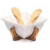 Newgrange Living White Ceramic Salad Bowl Set – 3 Piece