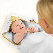 ClevaMama Bamboo Extra Large Apron Baby Bath Towel – Star