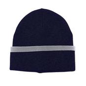 Theo Navy Men's Beanie with Grey Contrast Stripe image