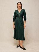 Megan Embroidered Jersey Dress – Dark Green image
