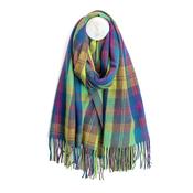 Esme Lime, Blue and Pink Classic Tartan Check Scarf image
