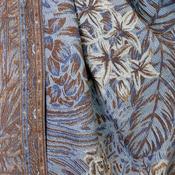 Celia Blue and Brown Mix Reversible Ornate Fern Leaf Scarf image