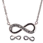 Newgrange Infinity Necklace &amp; Earrings Gift Set – Silver, Gold &amp; Rose Gold