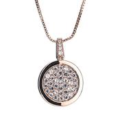 Newgrange Rose Gold Diamanté Round Pendant Necklace