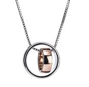 Newgrange Living Silver &amp; Rose Gold Ring Pendant Necklace