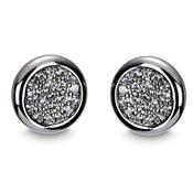 Newgrange Diamanté Round Earrings – Silver &amp; Rose Gold Options
