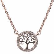 Newgrange Tree of Life Pendant Necklace – Silver &amp; Rose Gold