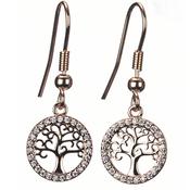 Newgrange Tree of Life Earrings – Silver &amp; Rose Gold