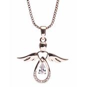 Newgrange Guardian Angel Pendant – Silver &amp; Rose Gold Necklace