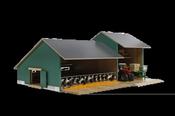 Kids Globe Cattle and Machinery Shed  – 1:32 Scale Farm Playset