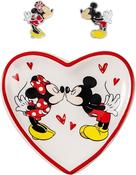 Mickey &amp; Minnie Earrings and Heart Trinket Tray Gift Set