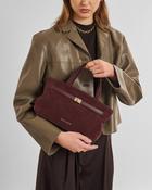 Orin Top Handle Suedette Crossbody Bag in Cherry image