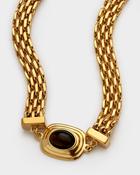 Tiger's Eye Waterproof Gold Button Bracelet image