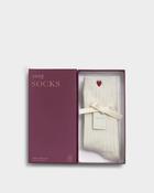 Gift Boxed Chunky Knit Heart Socks in Off White image