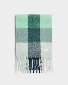 Recycled Checked Tassel Scarf in Green and Grey image