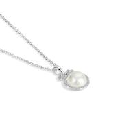 Newbridge Silverware Silver Pearl &amp; CZ Pendant | Flemings Monaghan