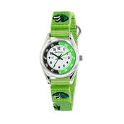 Tikkers Boys Green Fabric Rip Strap Dinosaur Time Teacher Watch