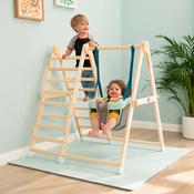 Active-Tots Wooden Swing &amp; Climb | Foldable Pikler Style Frame