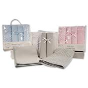 Snuggle Baby 4 Piece Moses Basket Starter Set - Velour, Waffle &amp; Jersey Blankets
