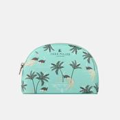 Sara Miller Ostrich &amp; Palms Small Cosmetic Bag – Mint Green Luxe